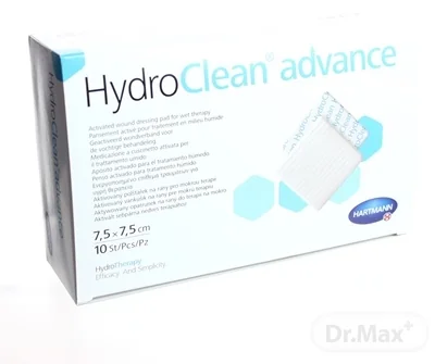 HydroClean advance vankúšik na rany štvorec (7,5x7,5 cm) 1x10 ks