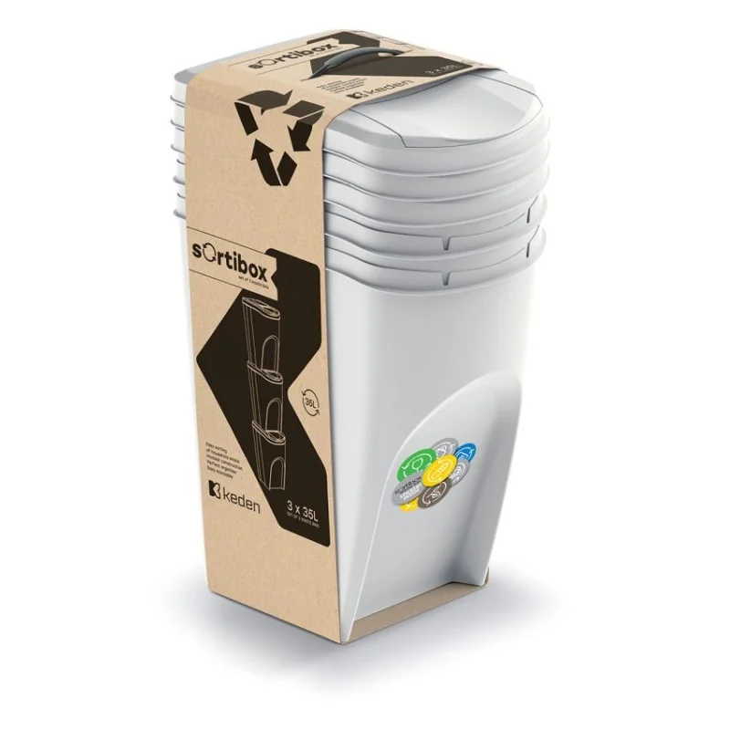 Prosperplast Odpadkový kôš SORTIBOX 3 x 35 l popolavý SORTIBOX 3 x 35 l popolavý IKWB35S3-427C