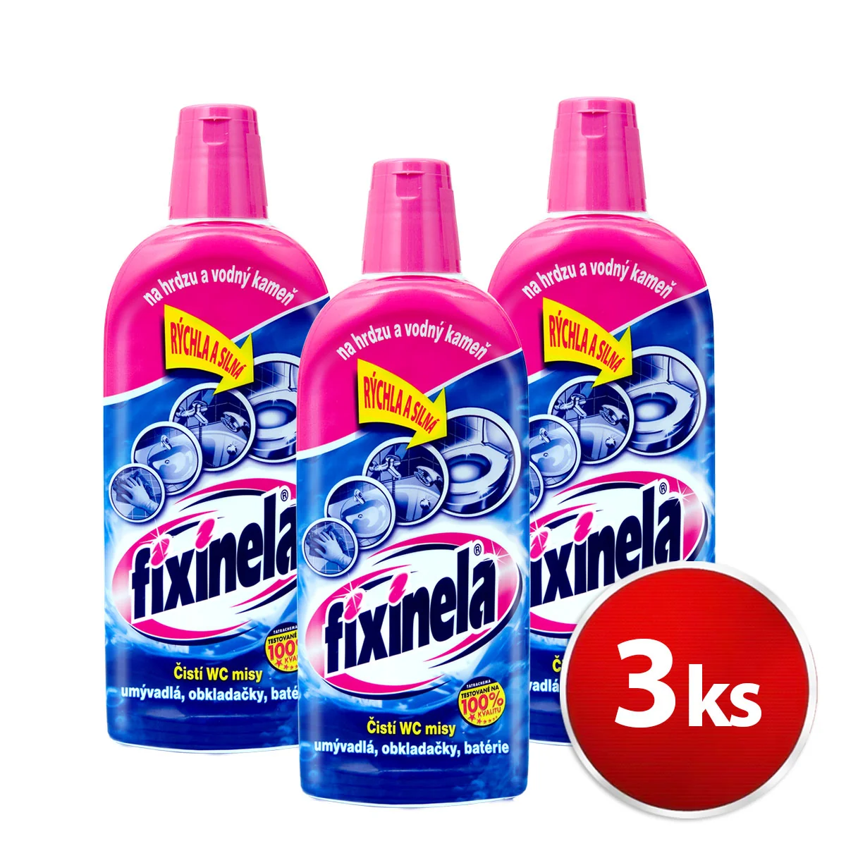SET 3ks FIXINELA čistič na hrdzu a vodný kameň 500ml 3x500ml, čistič