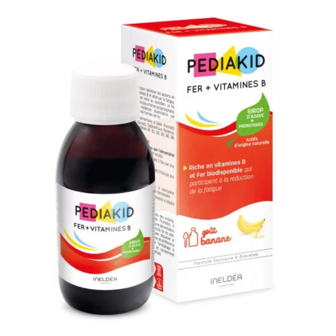 Pediakid Železo + B-komplex vo forme sirupu pre deti (banánová príchuť), 125 ml
