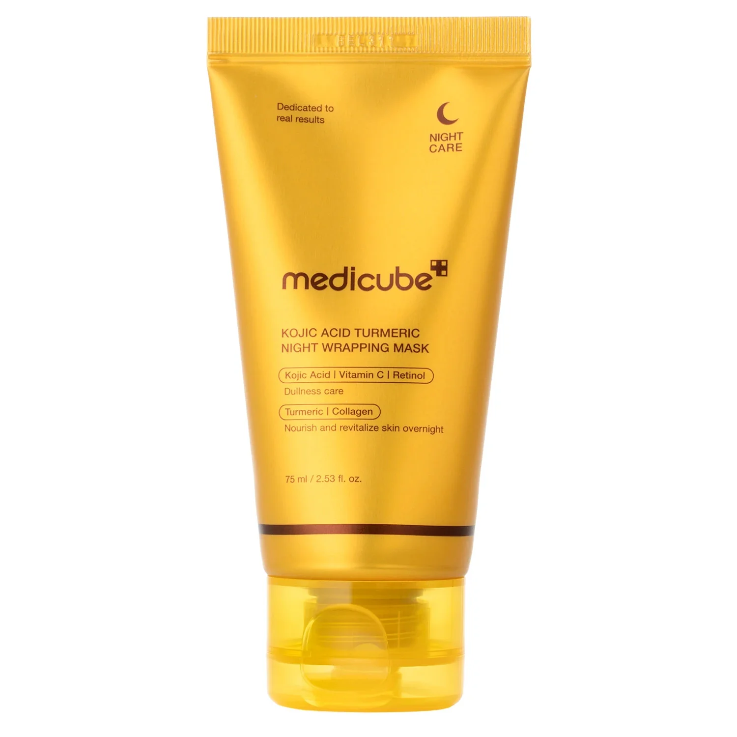 MEDICUBE Kojic Acid Turmeric Night Wrapping Mask Nočná rozjasňujúca zlupovacia maska s kyselinou kojovou a kurkumou 75ml