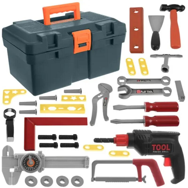 MG Tool Kit detská sada náradia v kurfríku 32 dielov, sivá