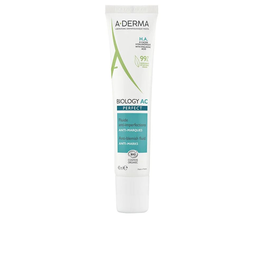A-DERMA BIOLOGY AC PERFECT Fluid proti nedokonalostiam pleti, s HA 1×40 ml, fluidný krém pre mastnú pleť