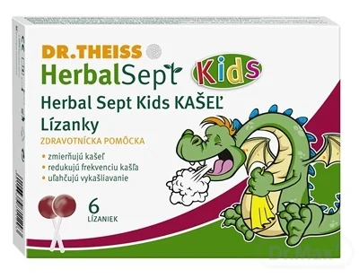Dr.Theiss HerbalSept Kids KAŠEĽ 1×6 ks, lízanky na kašeľ
