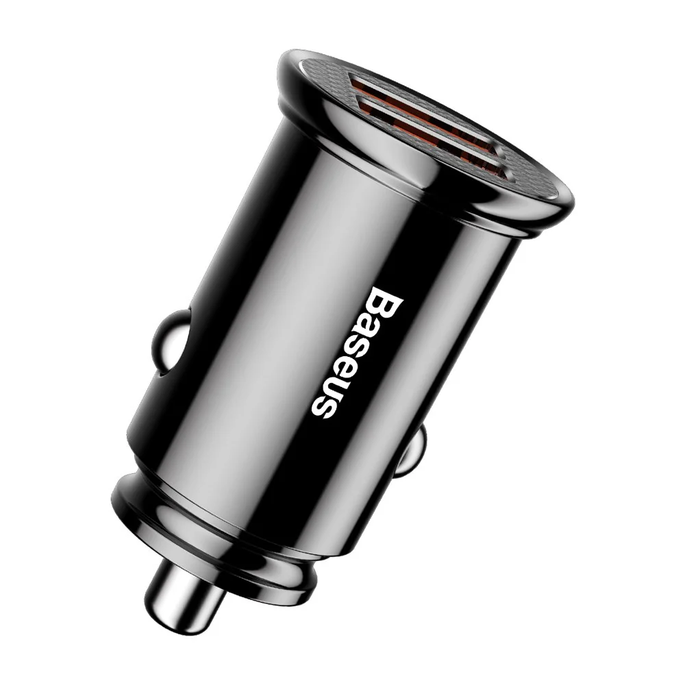 Baseus Circular 2xUSB 30W QC 3.0 autonabíjačka, čierna