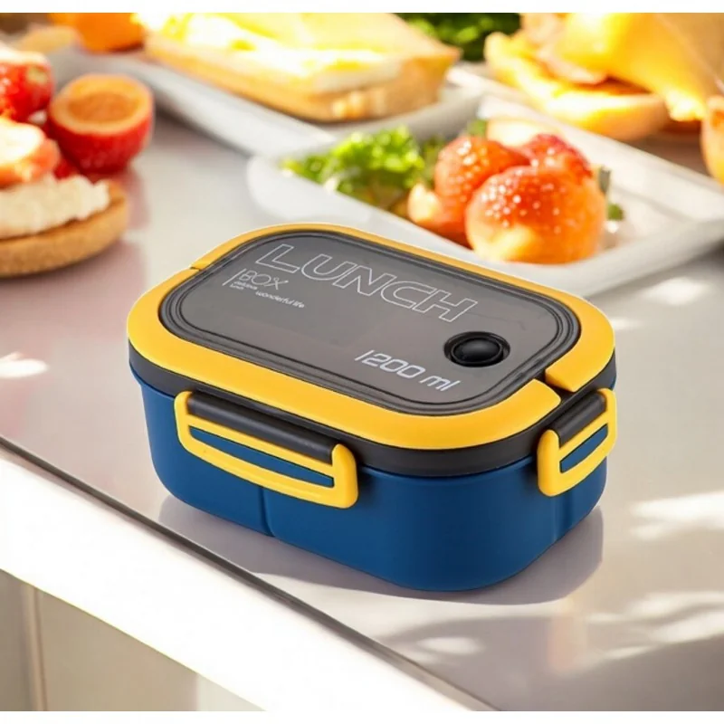 Livefy obedový box s príborom Lunch 1.2l, modrý