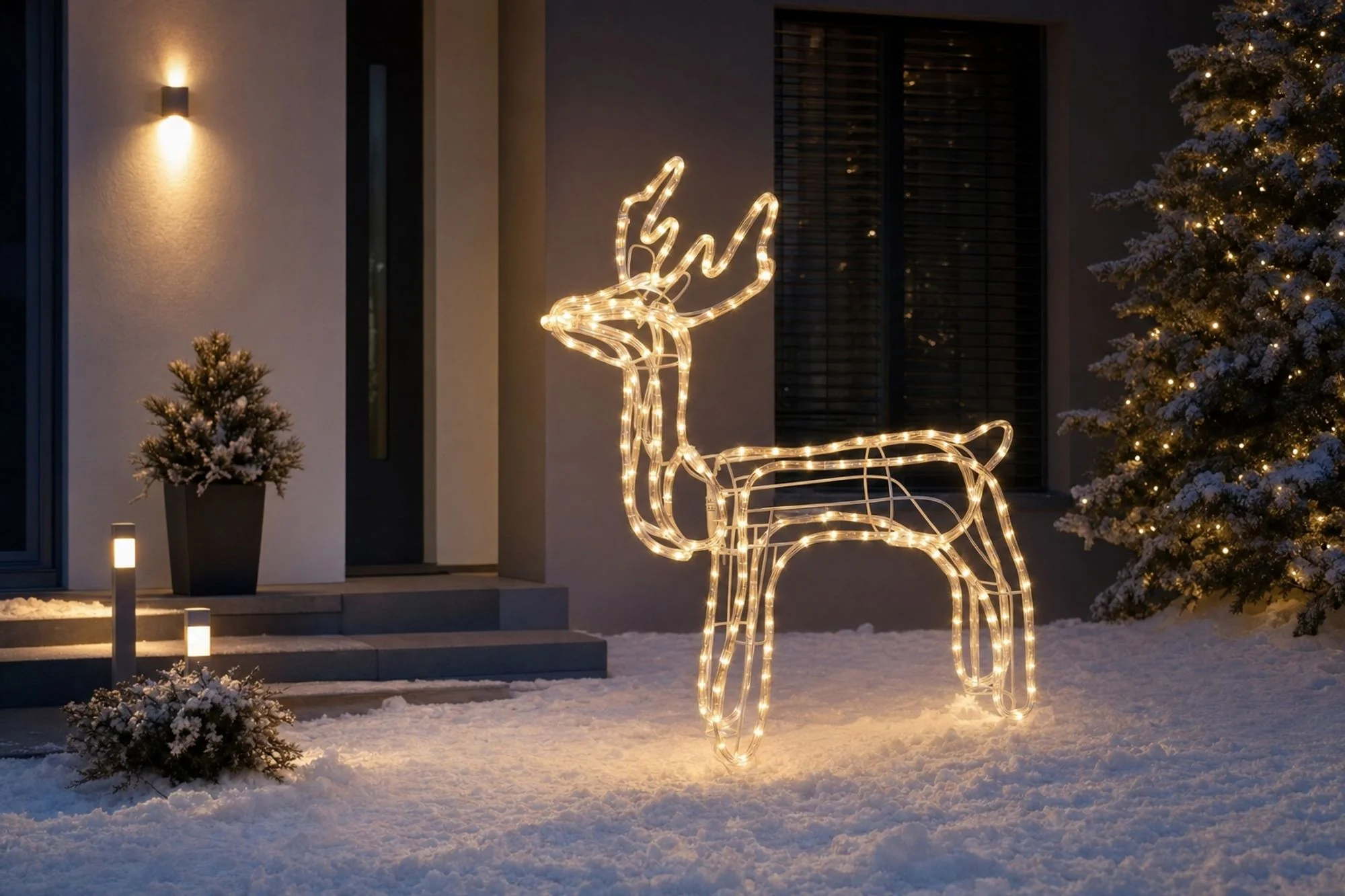 MagicHome vianočný LED sob s otočnou hlavou, 1 ks 216 LED teplá biela, 230 V/50 Hz, exteriér, 23x46x82 cm