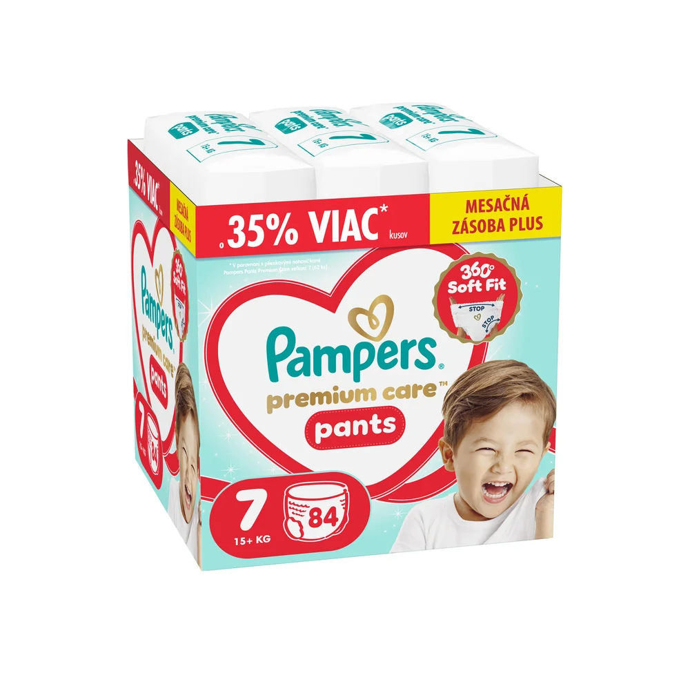 Pampers Premium Care Pants plienkové nohavičky veľkosť 7,15kg+ 84 ks