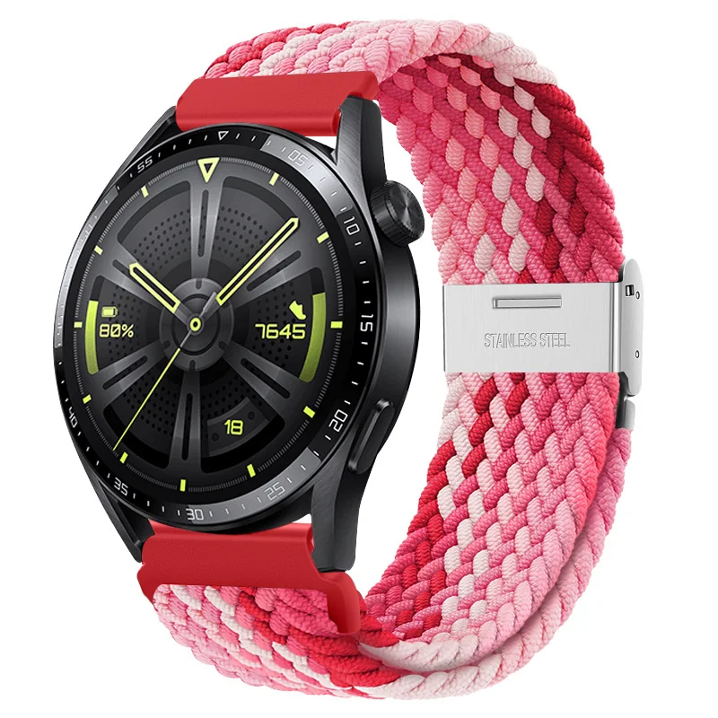 BStrap Elastic Nylon 2 remienok na Huawei Watch 3 / 3 Pro strawberry