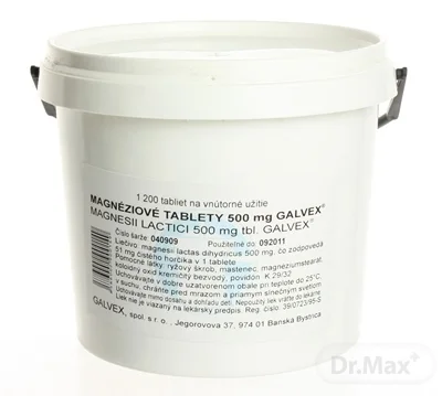Magnesii lactas Galvex 500 mg 1×1200 tbl, výživový doplnok