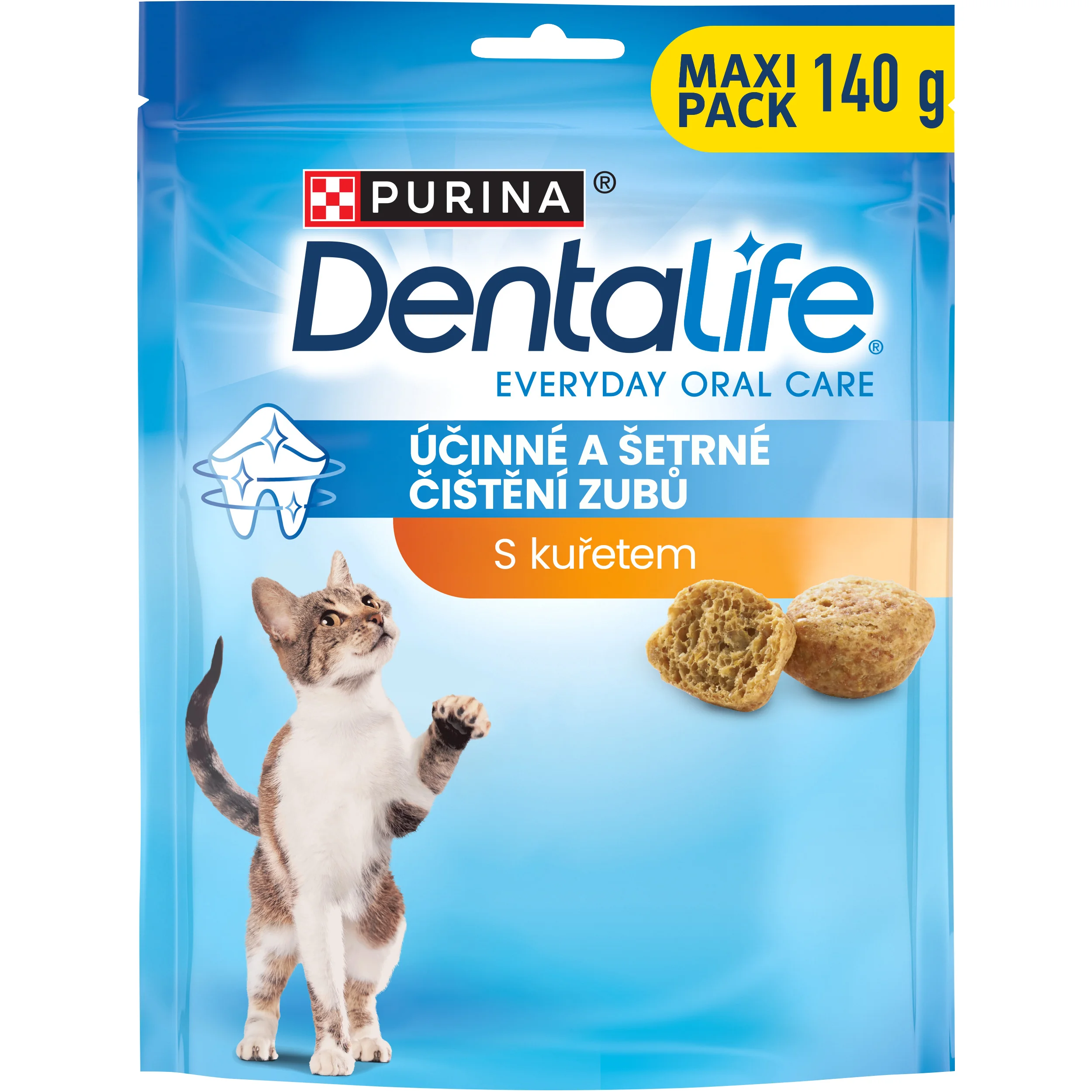 Dentalife maškrty pre mačky kura 140 g 1×140 g, doplnkové krmivo pre dospelé mačky