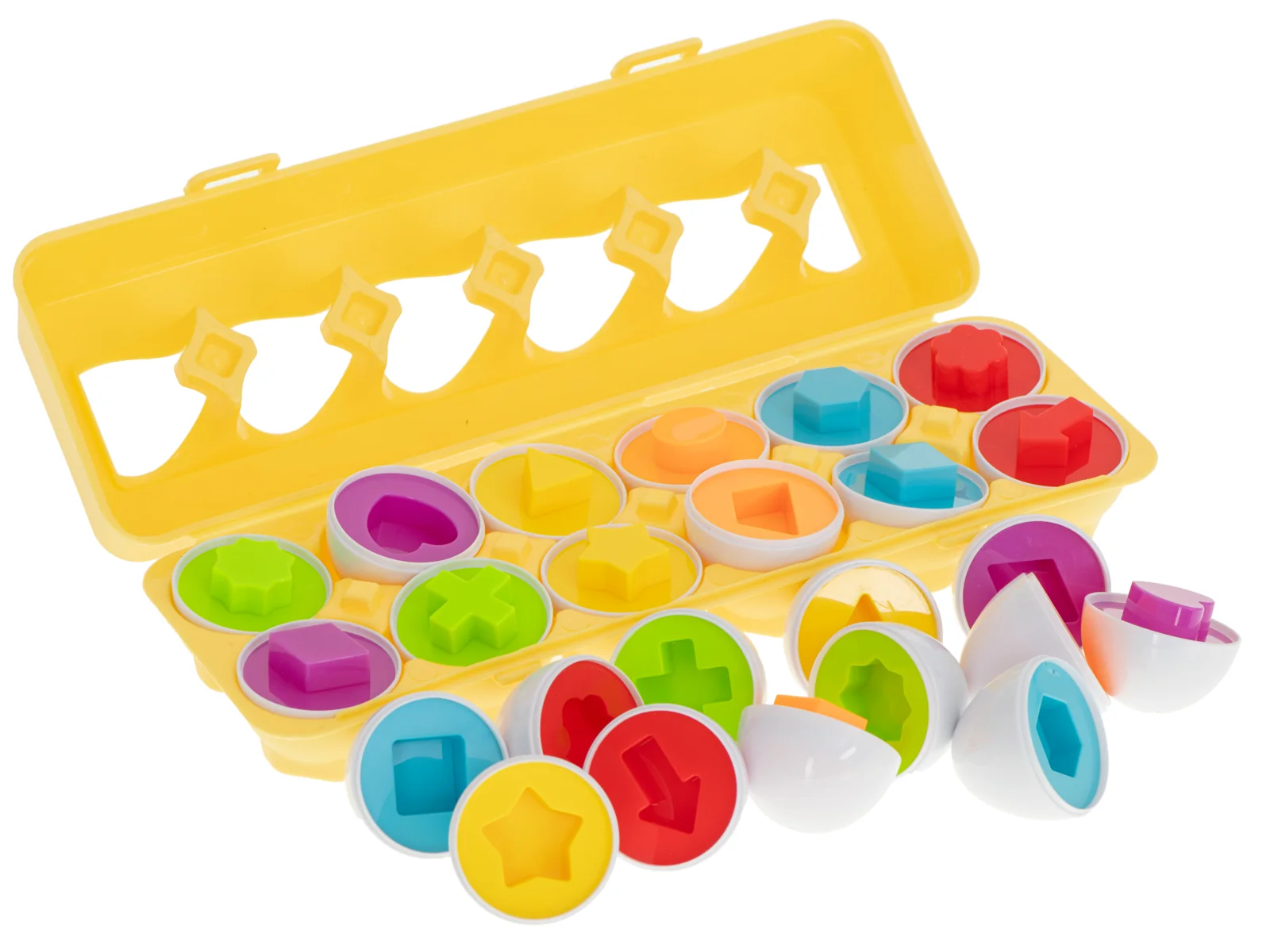 Vajíčka – edukačný set 12 ks (párovanie tvarov a farieb)