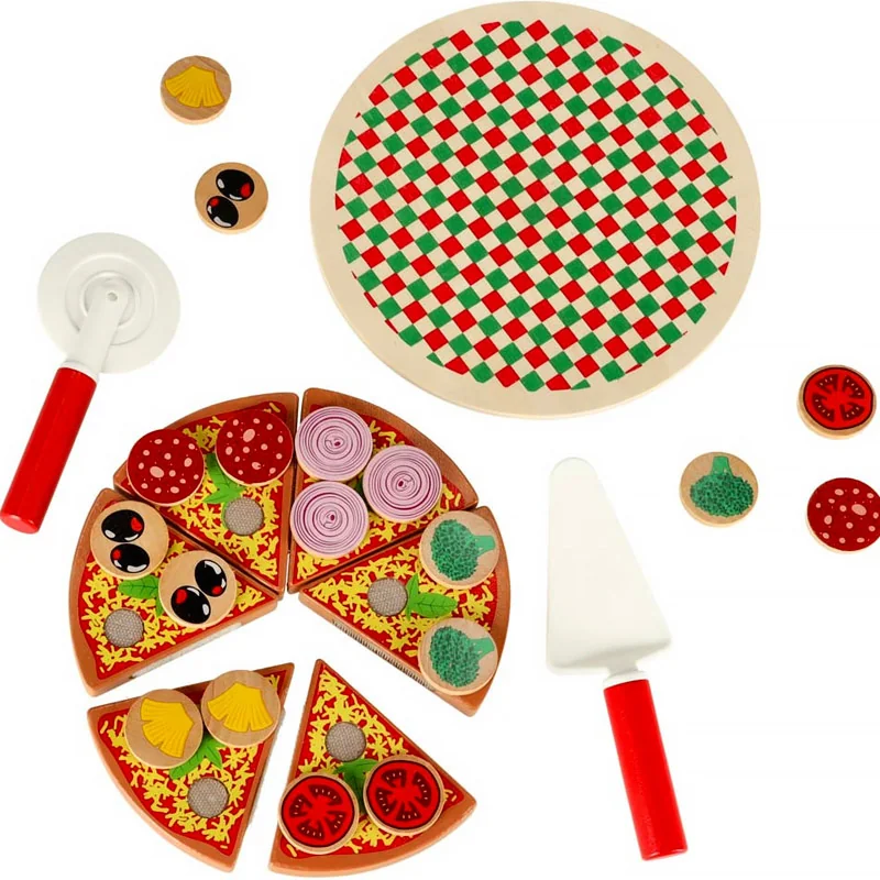 Hračka PIZZA drevená TQ-1918 ružová