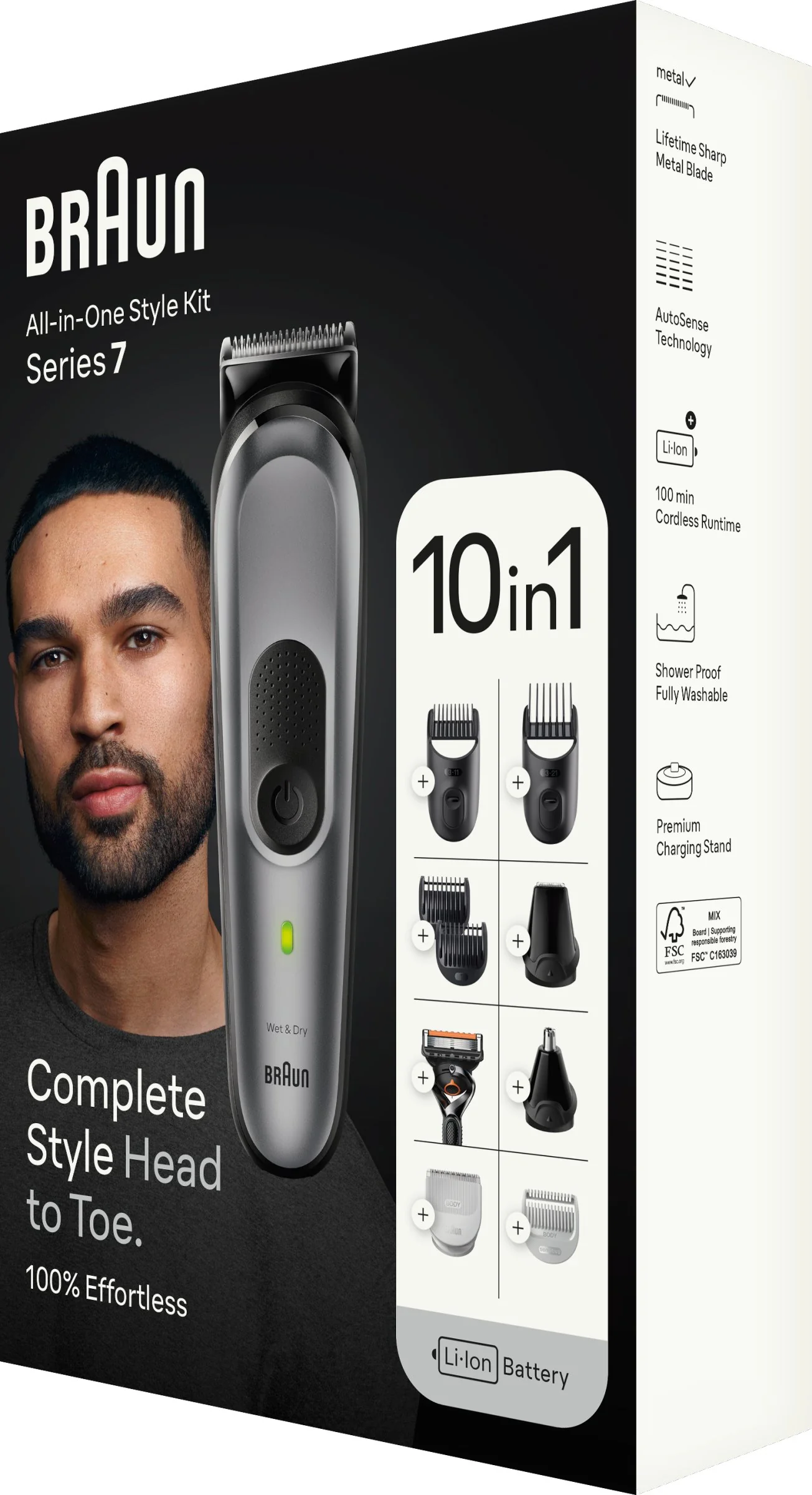 Braun All-In-One Series 7 MGK7420, 10 v 1 Súprava Na Bradu, Vlasy, Pánske Holenie A Mnoho Ďalšieho 1×1 ks, súprava na úpravu brady a vlasov