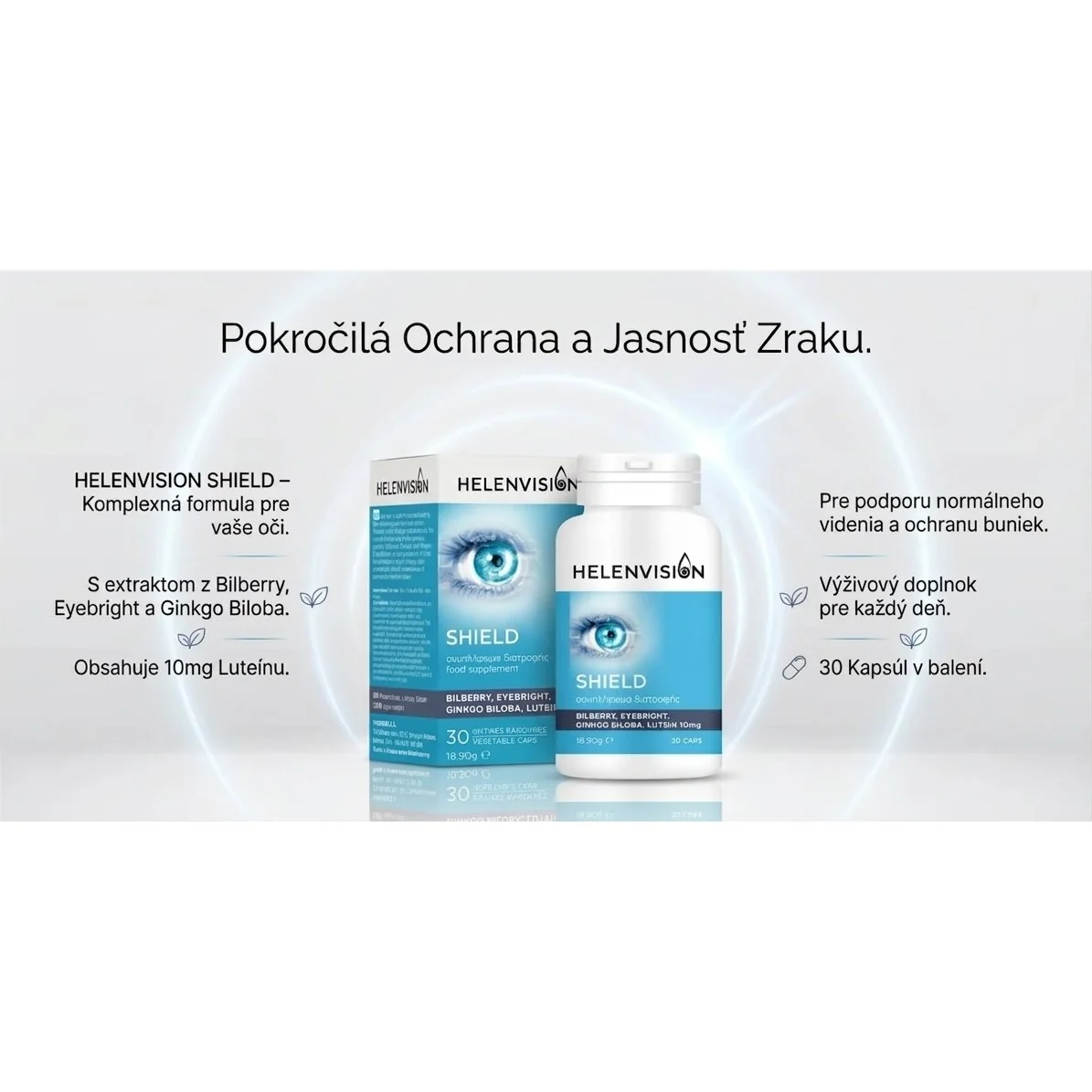 Helenvita Helenvision Shield s luteínom 10 mg 30 kapsúl s antioxidantmi