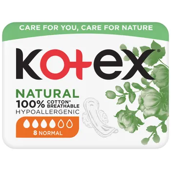 KOTEX vložky Natural Normal single 8 ks 1×1 ks