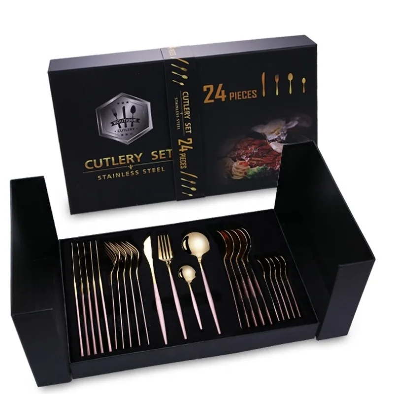 24-dielna sada príborov Elegant Strieborná/Červená, SKU