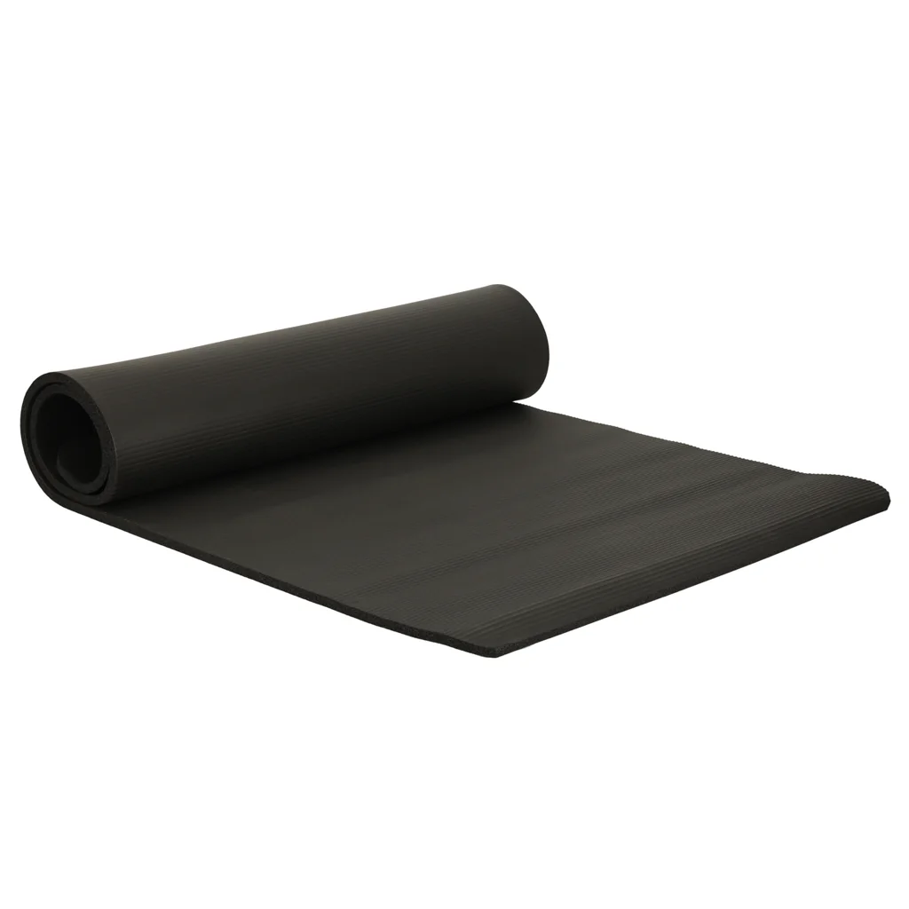Hrubá joga podložka 185×83×1,5 cm – čierna + popruhy, obal