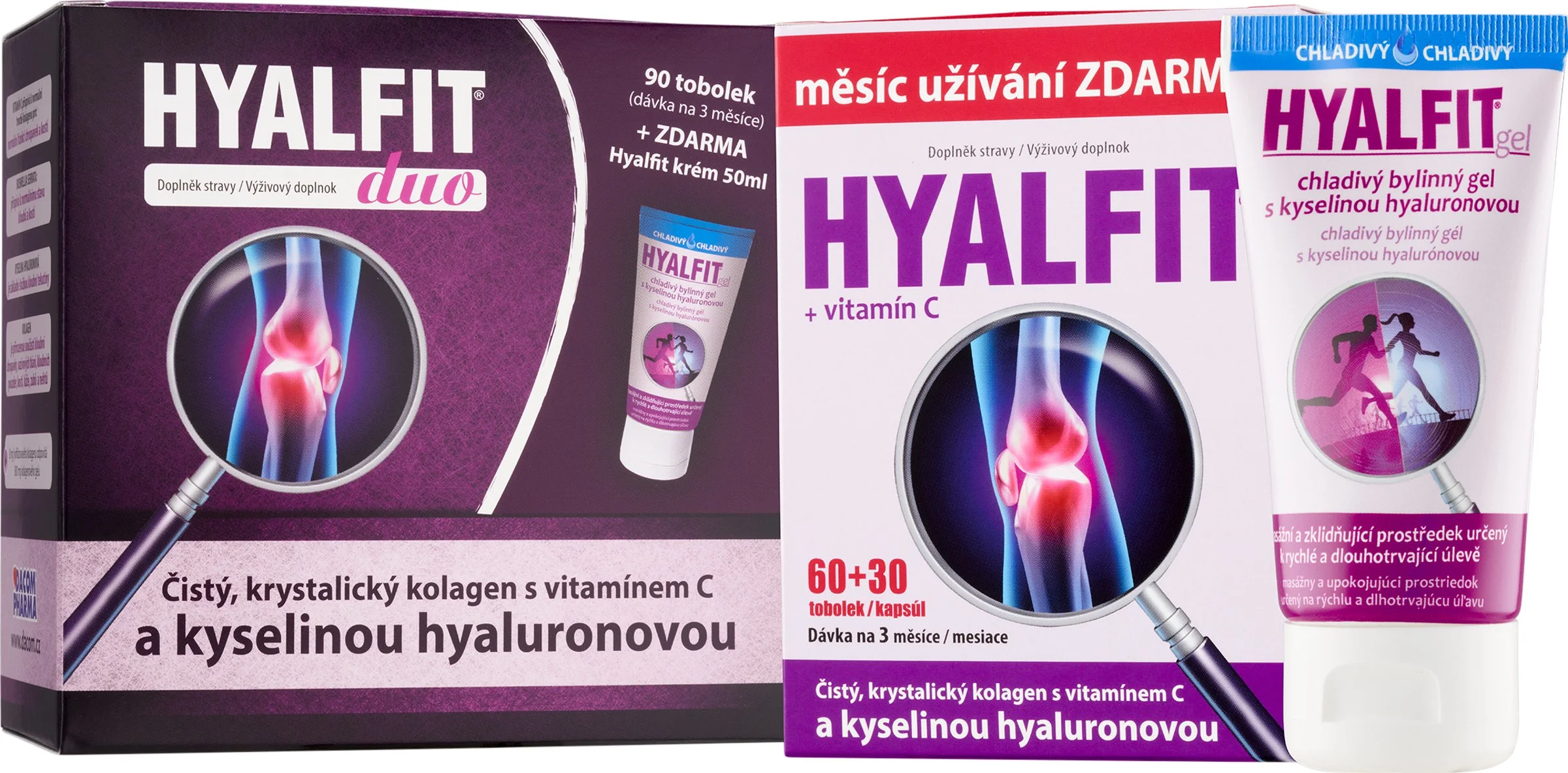 HYALFIT DUO darčekové balenie 1×1 set, 90 cps + Hyalfit gél 50 ml ZDARMA