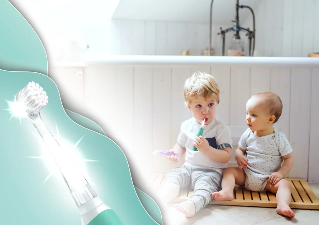 NENO Kefka detská elektrická pre deti Denti - zelená 3m+ 1×1 ks, elektrická kefka