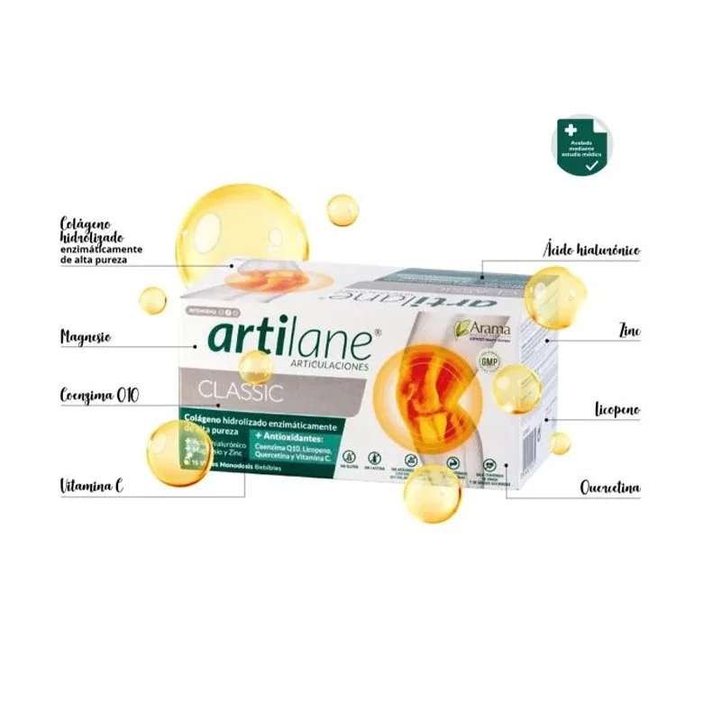 ARTILANE® Komplexná kĺbová výživa s kolagénom a kyselinou hyalurónovou 15 × 30 ml pitných ampuliek