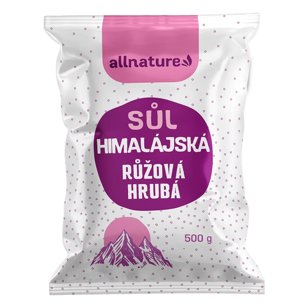 Allnature Himalájska Soľ Ružová Hrubá 500g 1×500 g, himalájska soľ rúžová