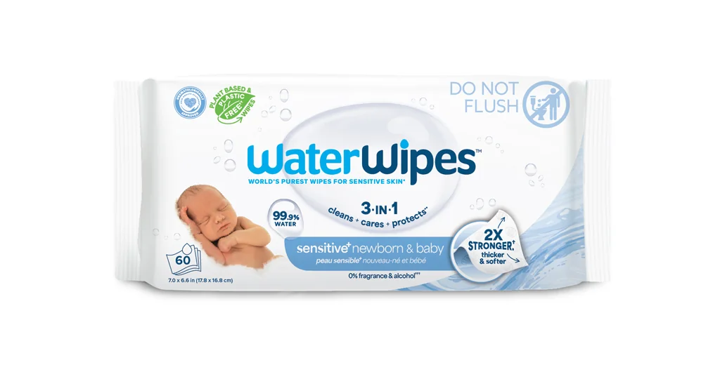 WATERWIPES Obrúsky vlhčené Newborn&Baby 3in1 60 ks