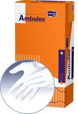 Ambulex rukavice LATEXOVÉ 1×100 ks, latexové rukavice