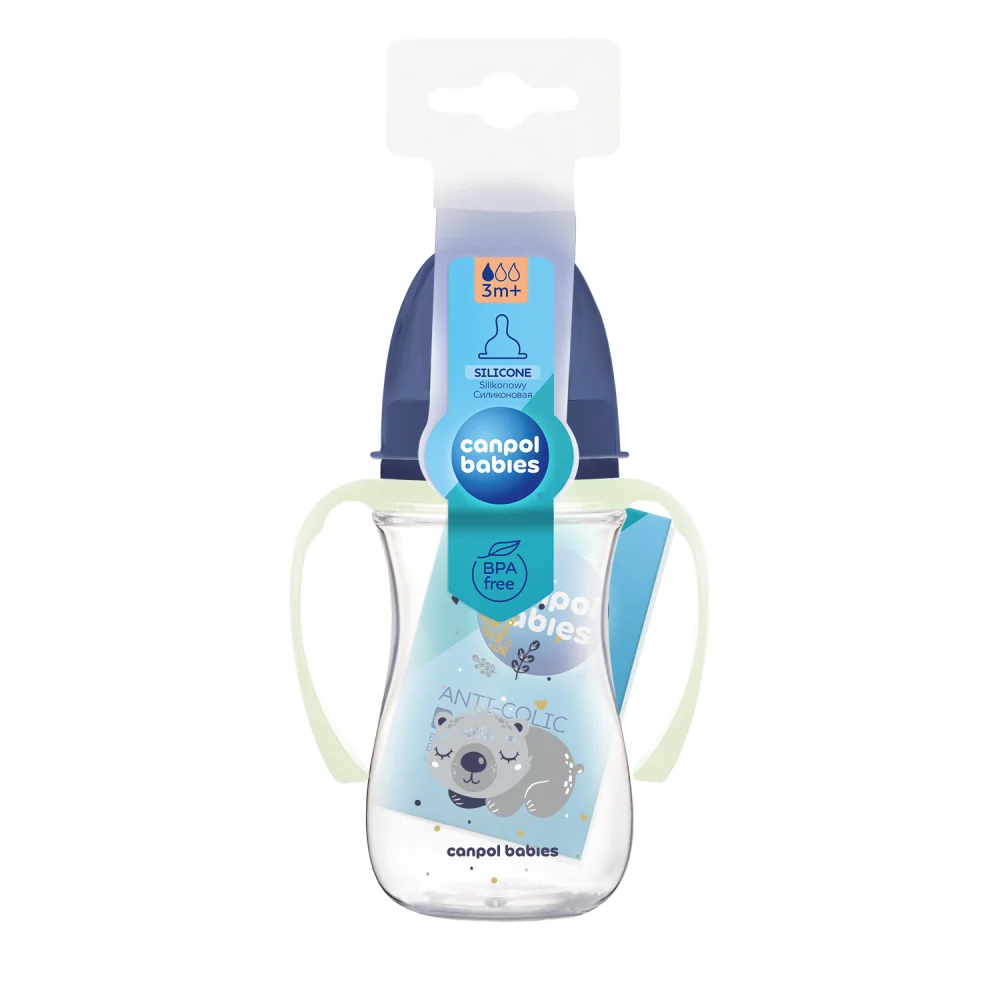 Canpol babies Antikoliková fľaša EasyStart SLEEPY KOALA 240ml modrá 1×1 ks, fľaša