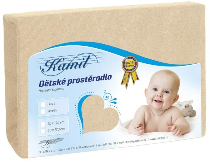 Detské prestieradlo FROTÉ 60x120 015 sv. béžová K1 1×1 ks, detské prestieradlo