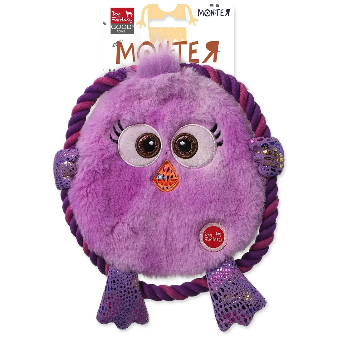 Hračka Dog Fantasy Monsters kura šuštiace s povrazom fialové 18cm