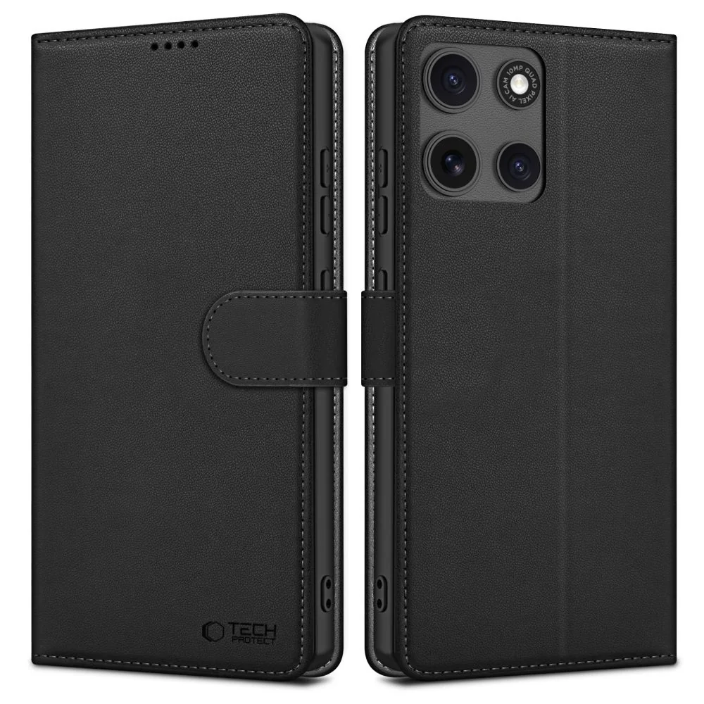 Tech-Protect Wallet knižkové puzdro na Motorola Moto G15 / G15 Power, čierne čierne