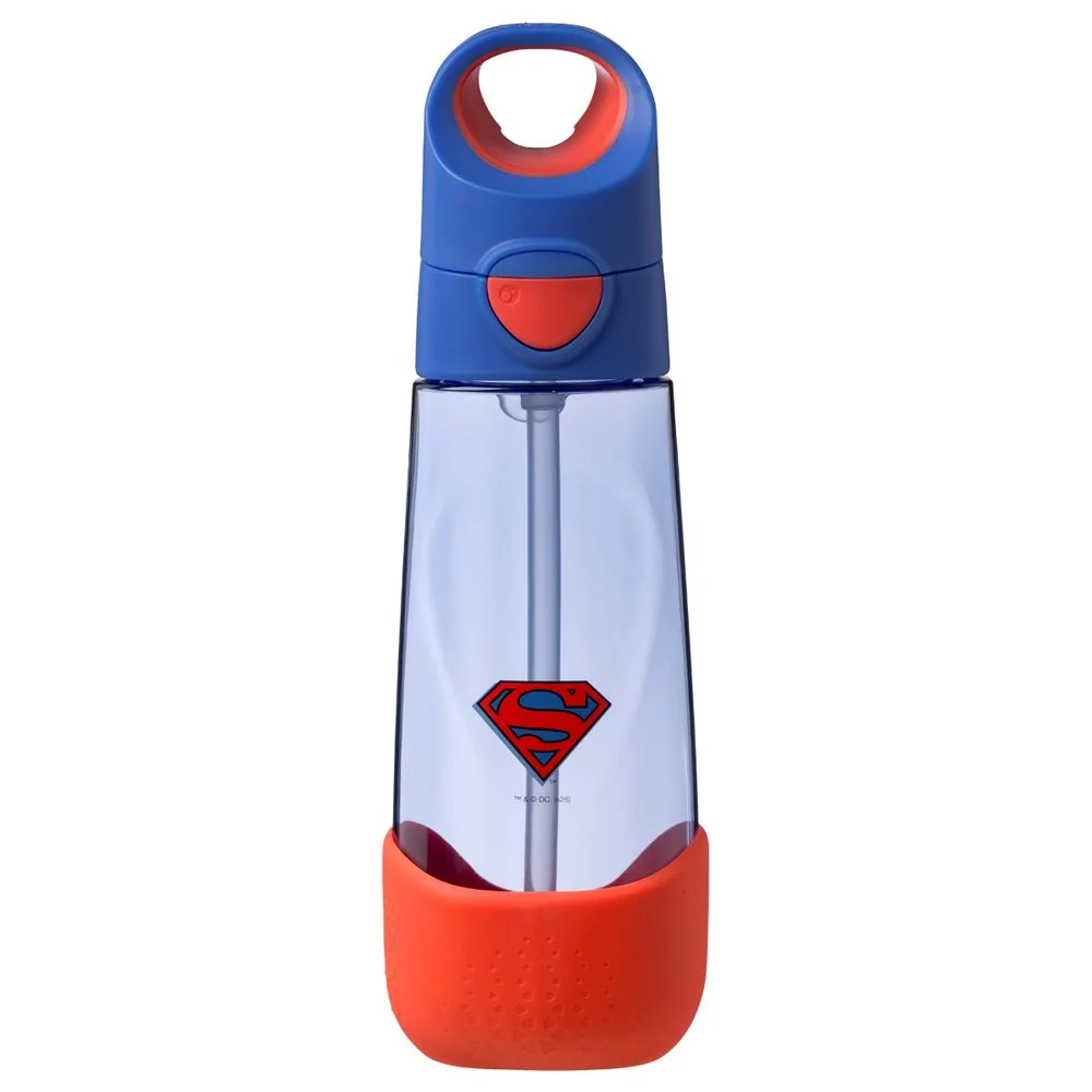 Fľaša na pitie so slamkou 600 ml Superman