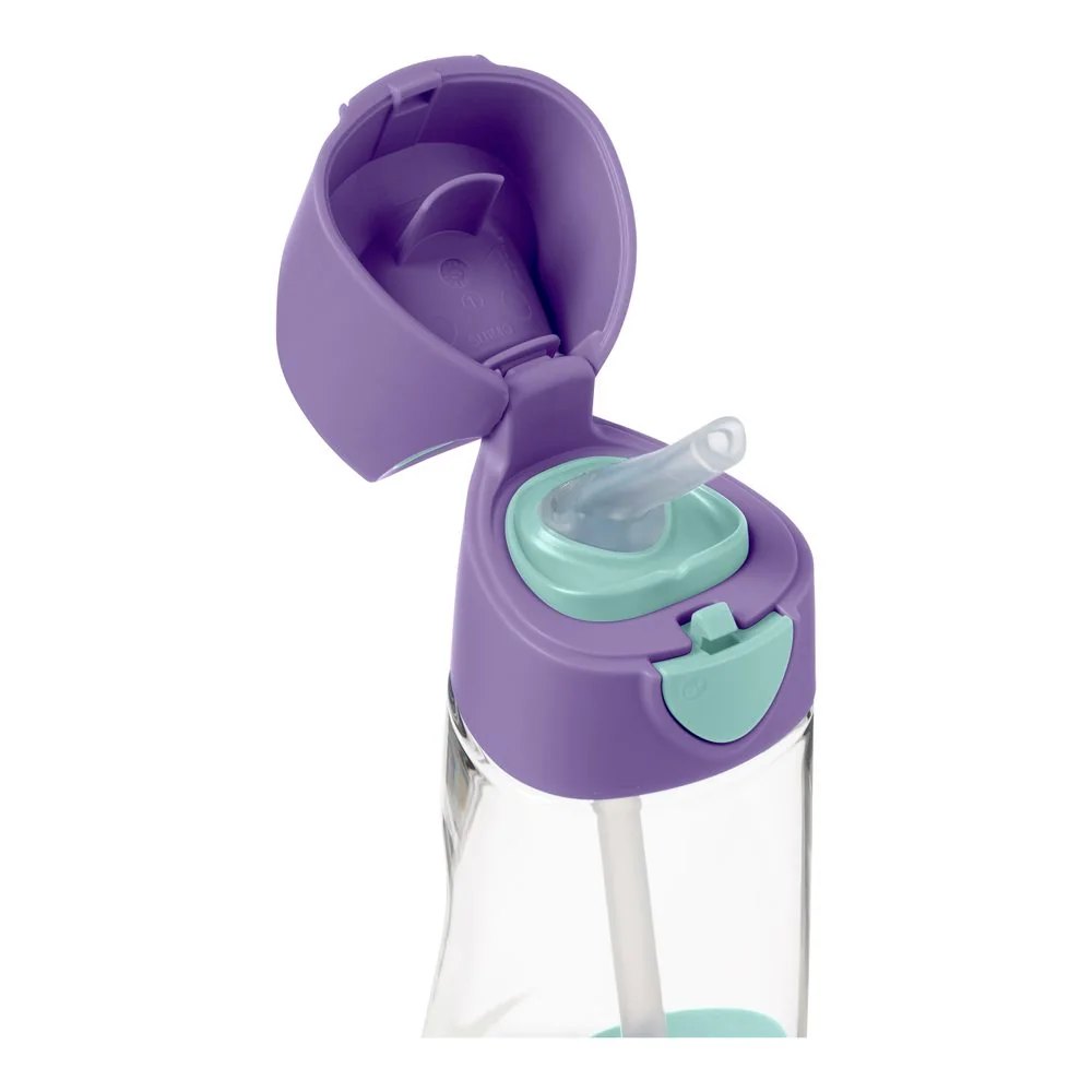 Fľaša na pitie so slamkou 450 ml lilac pop