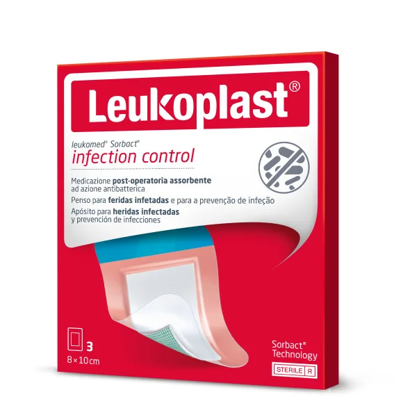 Leukoplast® Leukomed® Sorbact® 1×3 ks, absorpčná náplasť na rany