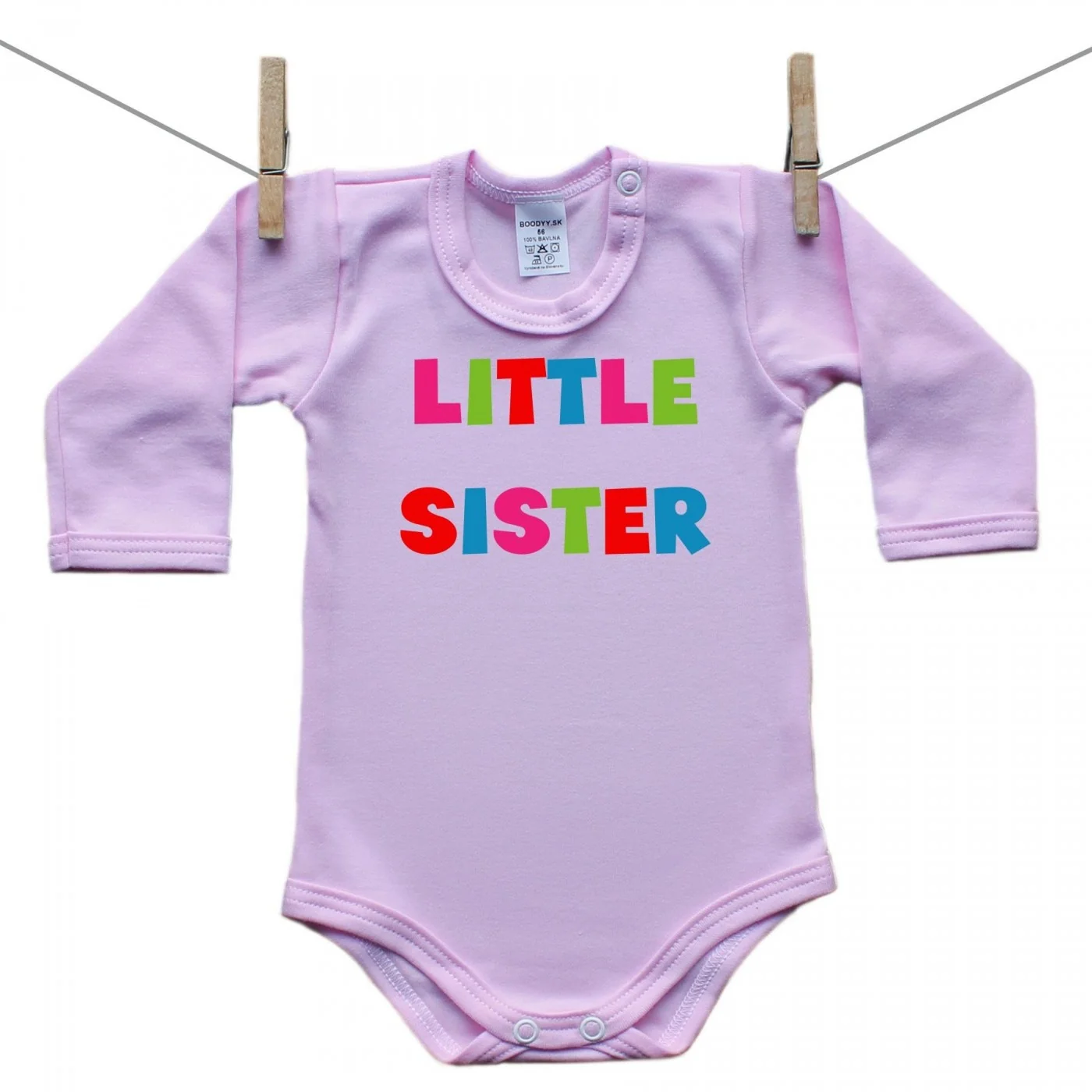 Boodyy Ružové Body s dlhým rukávom Little sister Veľkosť: 80