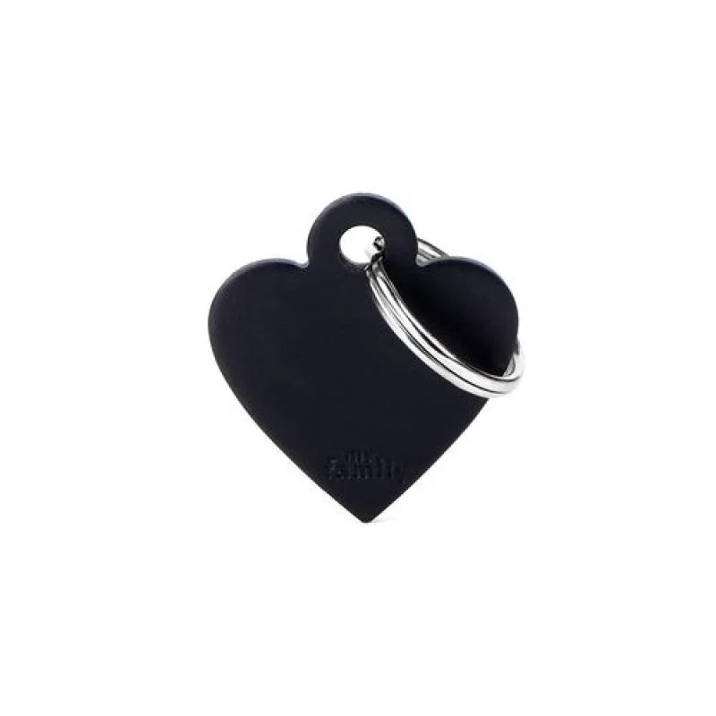 MF SMALL HEART ALUMINUM BLACK 2,8x2,5cm gravírovateľný prívesok 