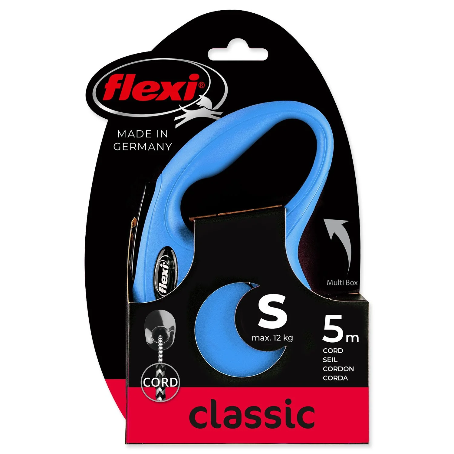 flexi New Classic lanko S 5m do 12kg modré