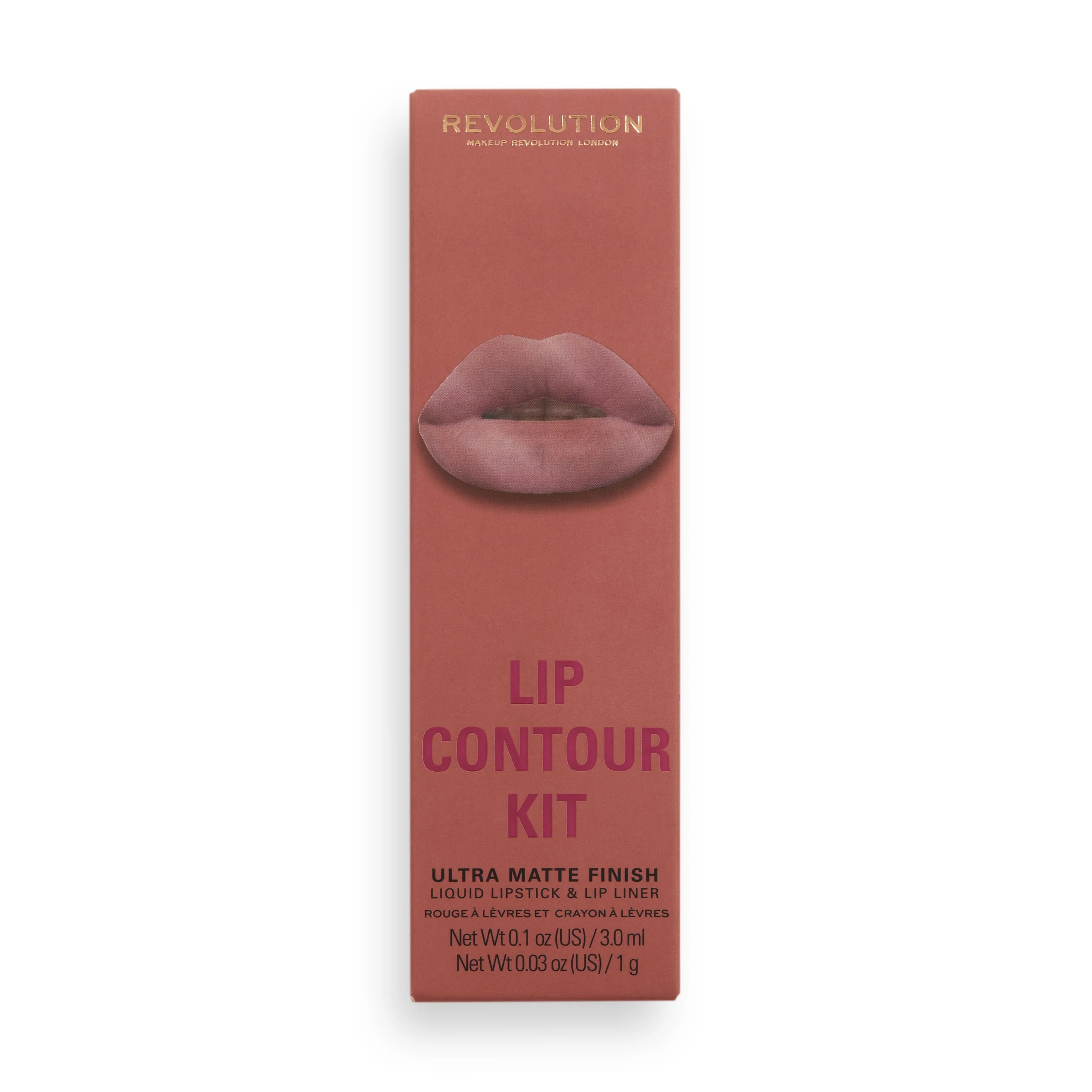 Revolution Lip Contour Kit Brunch súprava na pery 1×1 set, matný tekutý rúž a ceruzka