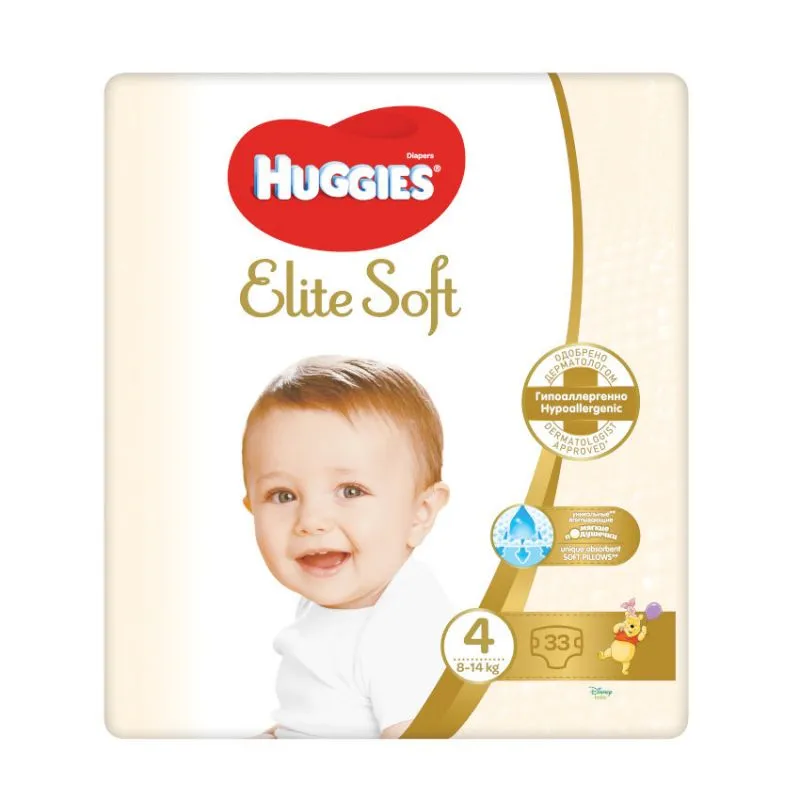 HUGGIES plienky Elite Soft 4 33 ks