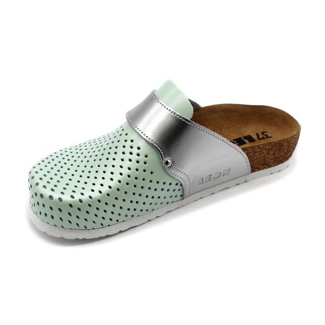 4251 Dámska zdravotná korková obuv uzavretá zelená 37 - 24cm, zelená, 2,0 cm