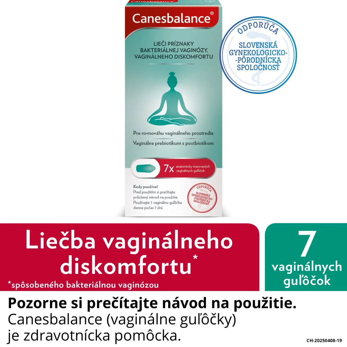 Canesbalance (vaginálne guľôčky) 1×7 ks, vaginálne guľôčky určené na liečbu príznakov bakteriálnej vaginózy