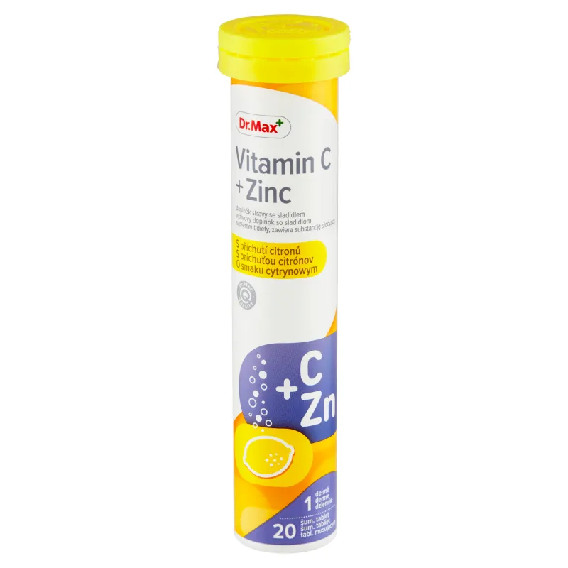 Dr. Max Vitamín C 500 mg + Zinok 1×20 šumivých tabliet