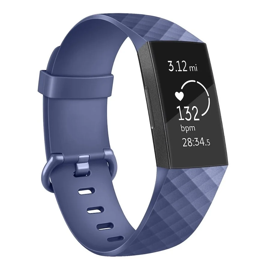 Silicone Diamond (Large) remienok na Fitbit Charge 3 / 4 dark blue