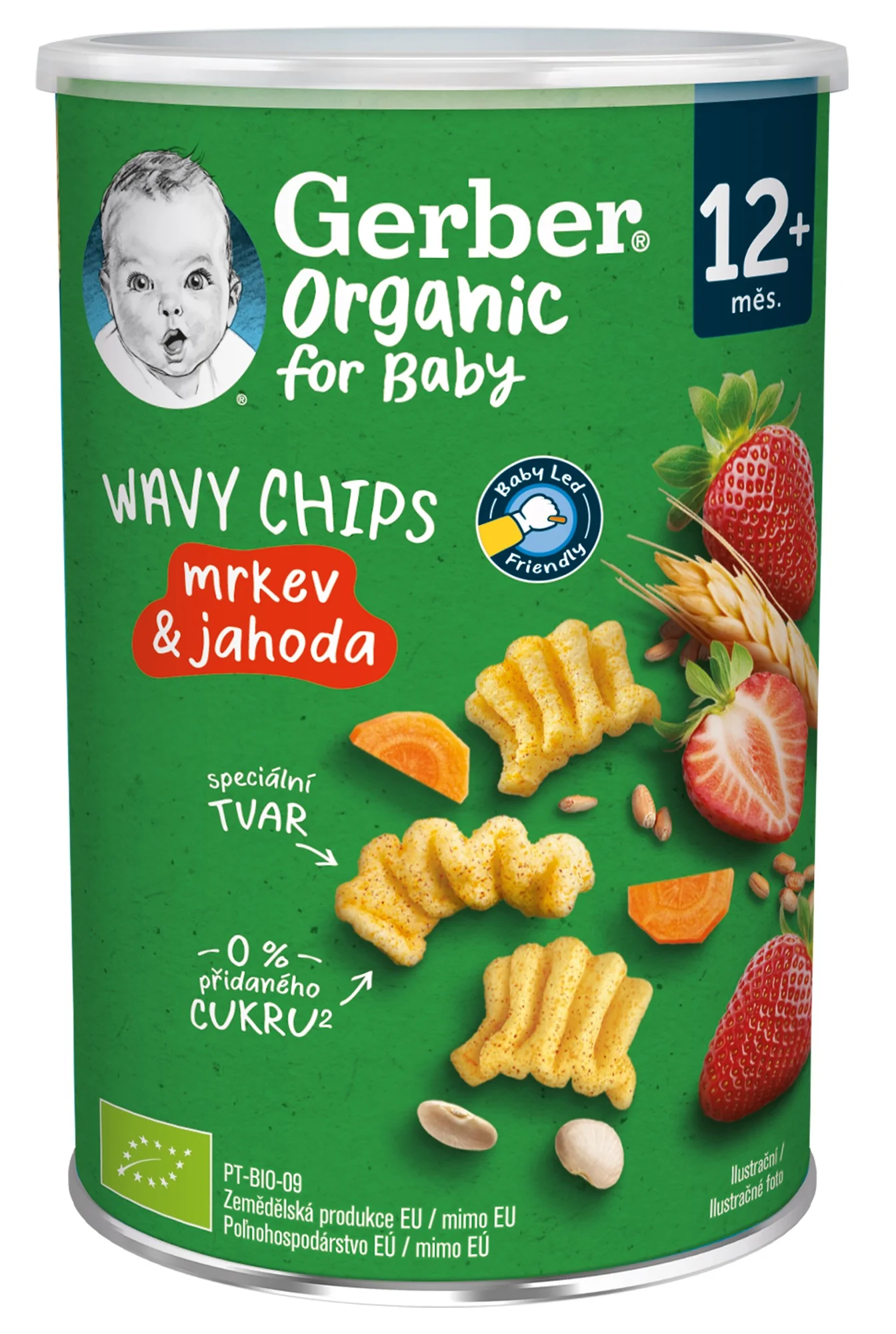 Gerber Organic WAVY CHIPS mrkva & jahoda (od 12 mesiaca) 35 g