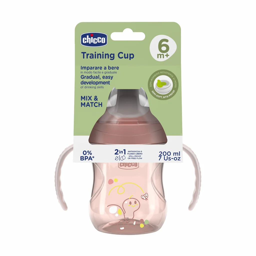 CHICCO Hrnček Training s držadlami pink, 6m+ 1x1 ks