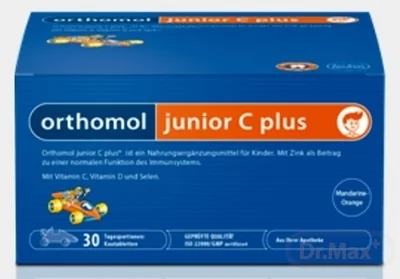 Orthomol JUNIOR C žuvacie tablety, príchuť lesných plodov, 30 denných dávok, 1x90 ks