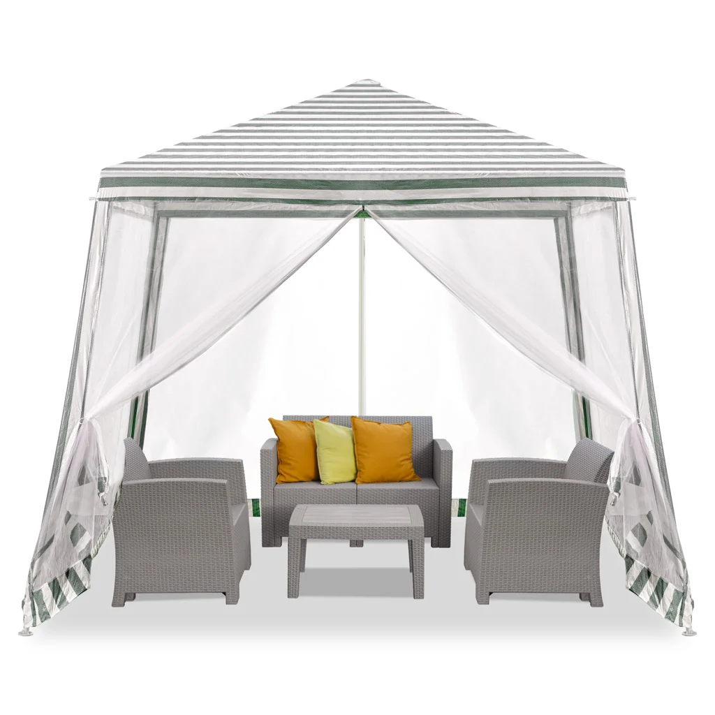 Záhradný párty stan s moskytiérou 3 × 3 m, biely