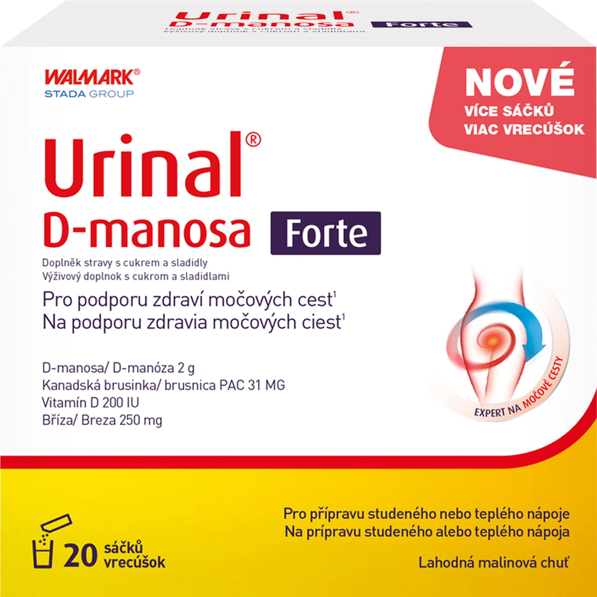 Urinal D-manosa Forte 1×20 ks, výživový doplnok