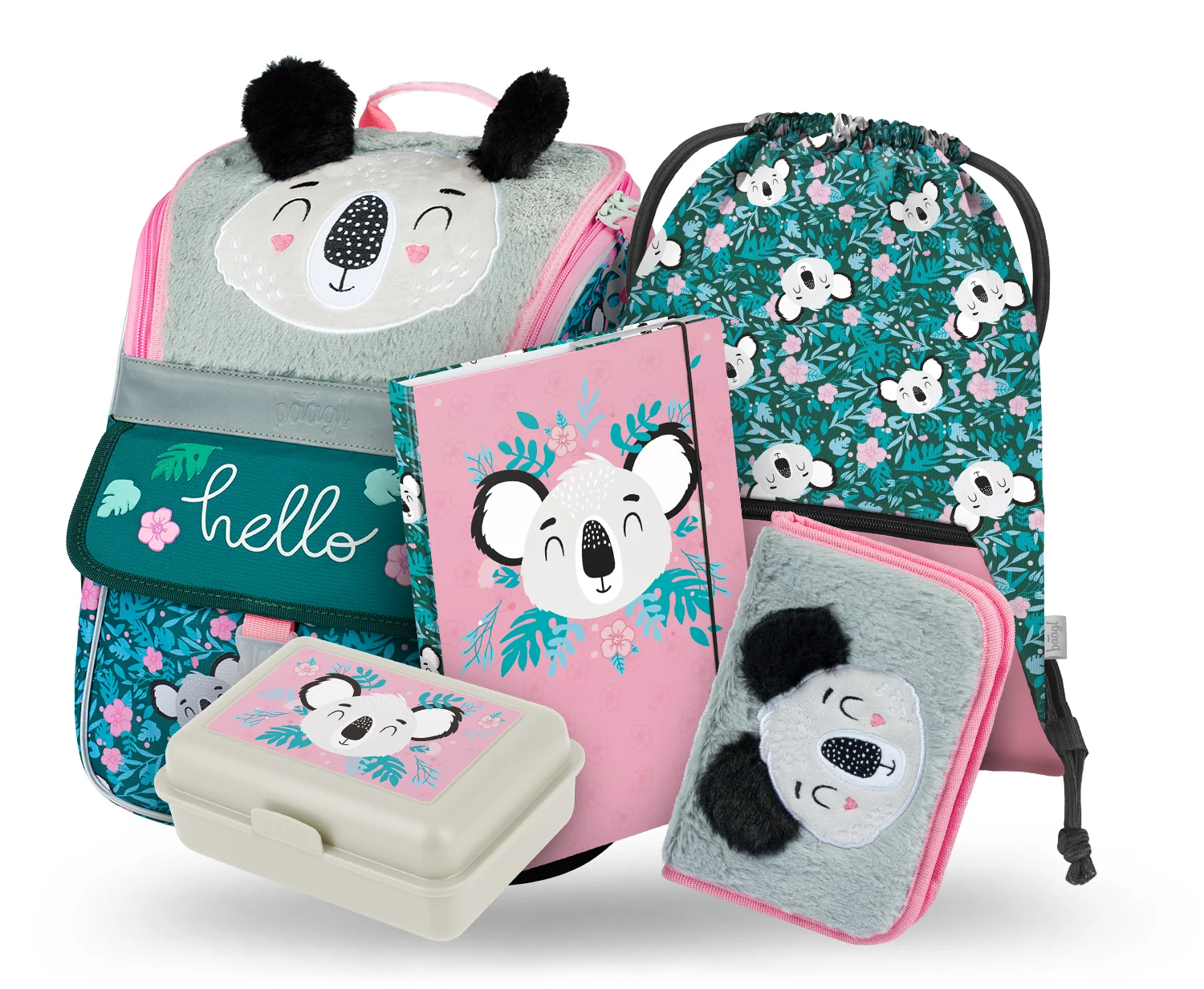 Baagl školská sada Zippy Baby Koala 5 ks aktovka peračník vrecko box dosky